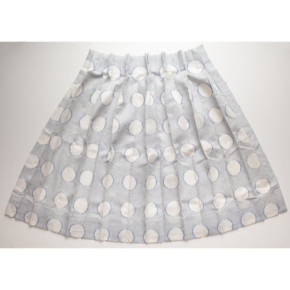 2 Pinch Pleated Curtain Panels Drapes Polka Dot Pattern w Hooks 27x41 Blue White - Picture 9 of 10